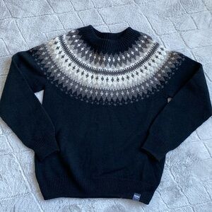 Rauma Collection 100% Norwegian Wool Fair Isle Knit Sweater Made in Norway